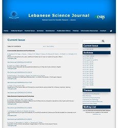 Lebanese Scientific Journal | Current Issue